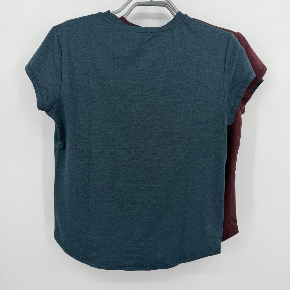 Quince Women's Flowknit Breeze Tee Size XS Heather Ocean Blue/Burgundy Lot of 3 - Picture 8 of 8